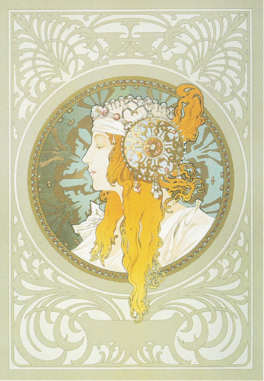 アルフォンス・ミュシャの絵画作品　タイトルは、ブロンド1897